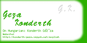 geza konderth business card